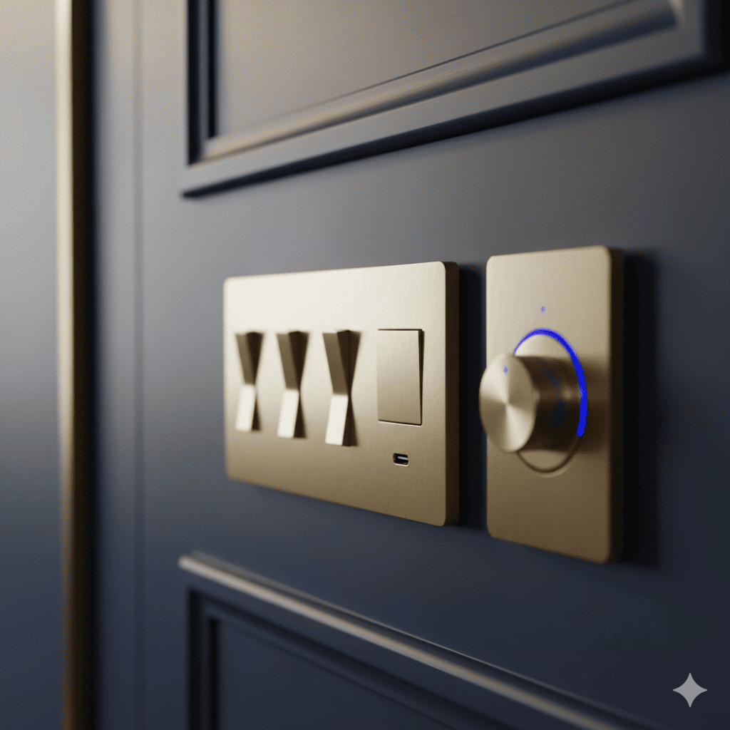 Premium modular switches and sockets installation